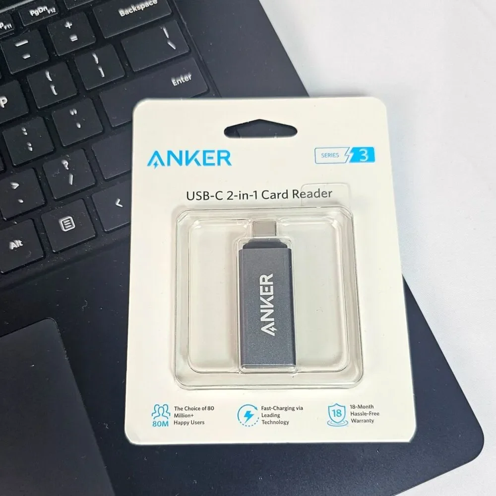 Anker USB-C 2-in-1 SD MicroSD Card Reader Adapter Series 3 Gray New